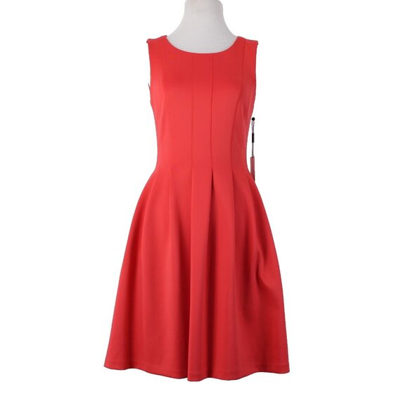 Calvin Klein Dress $124 Sz 6 Pink Sleeveless Pockets Polyester Spandex Dress - Picture 1 of 14